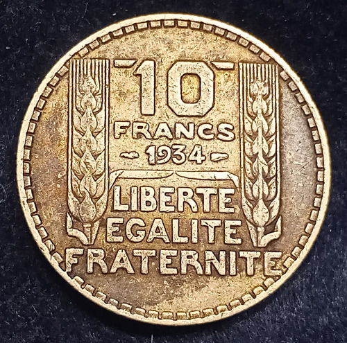 Moneda Francia 10 Francos 1934. Plata (Usado)