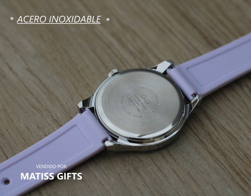 Reloj Mujer Qq Moderno Acero Niquelado Correa Silicona