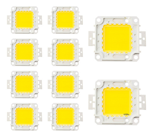 10x Chip Led 50w Reposição De Refletor - Branco Frio/quente Luz Branco-quente 30-34v