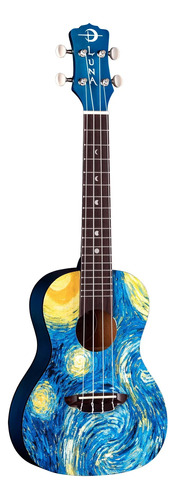 Luna, 4 Cuerdas Uke Starry Night Ukulele-concert Con Gigbag