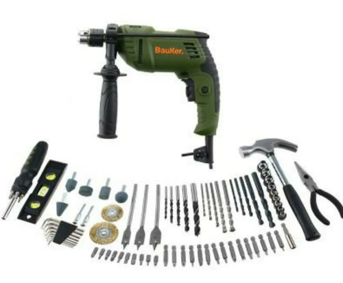 Kit Taladro Percutor Bauker 600w 10mm + 75 Accesorios | Cuotas sin interés
