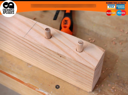 Imagen 4 de 6 de Tarugo Madera 8x30mm Pack X 100 - Unidad a $110