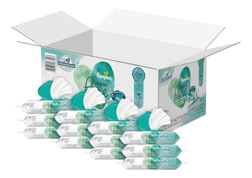 Pampers Aqua Pure Toallitas C Agua- Sensible- 12 Pk 672 Toa