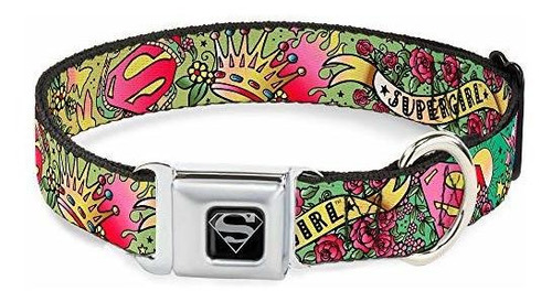 Collar De Perros Seatbelt Buckle Supergirl Tatuaje Cqug4