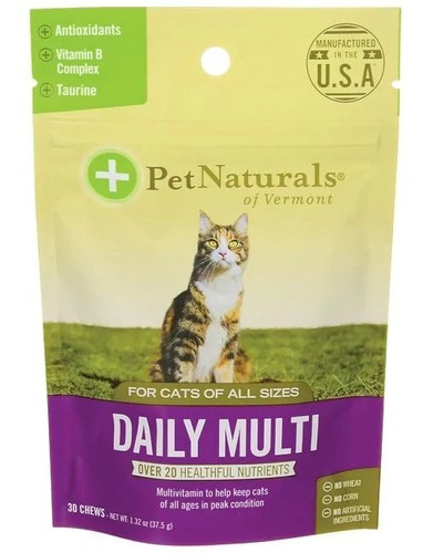 Multivitaminico Diario Para Gatos 30 Pastillas Masticables 