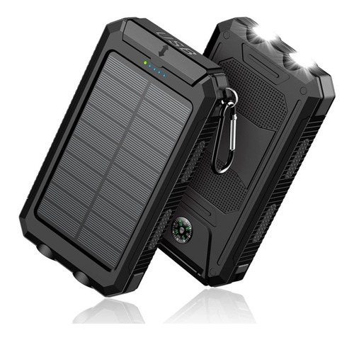 Power Bank Solar Cargador Portatil Con 2 Usb 10000 Mah