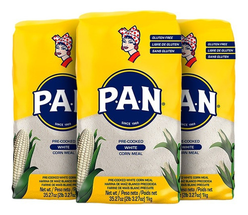 Harina Pan De Maíz Blanco Por 3 Kg | Para Arepas