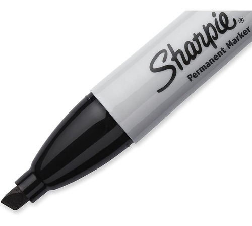 Marcador Sharpie Chisel Color Negro Caja Con 12pzas
