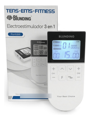 Tens Ems Fitnes Masajeador Eletroestimulador Blunding Beq-15 Color Blanco