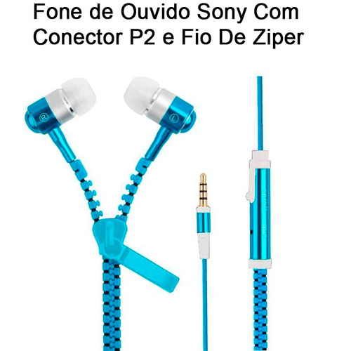 Fone De Ouvido Sony Com Fio De Ziper Colorido Novo | Mercado Livre