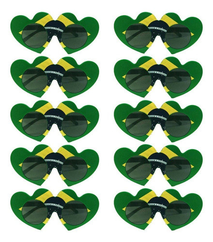 10 Óculos Para Festa Fantasia Torcedor Brasil Copa Do Mundo