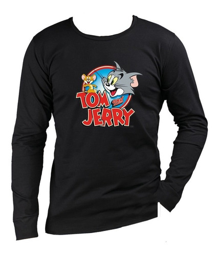 Remera Manga Larga Tom Y Jerry Para Chicos
