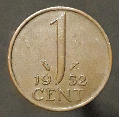 Moneda Holanda 1 Cent 1952 