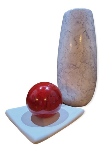 Jarrón De Cerámica Con Esfera- Centro De Mesa- Decoración- 