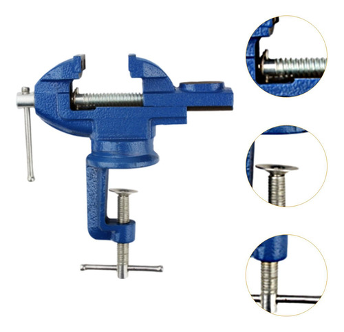 Morsa De Mesa Com Grampo Morsa De Boca De Grampo 5cm Azul