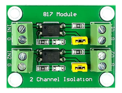 Modulo Optoacoplador Asilamiento Pc817 2 Canales 3.3-30v Hob
