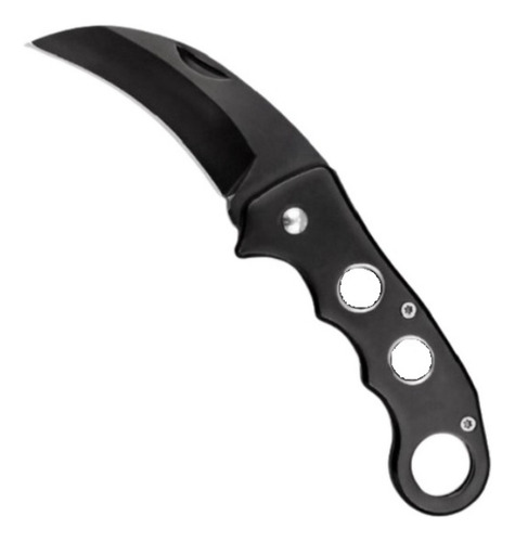 2 Faca Canivete Tático Curvado Karambit Combate Adaga Afiada Cor Preto