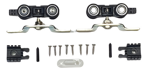 Kit Carretillas C/ Freno C/ Riel 1.5m P/ Puertas Corredizas