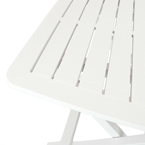 Juego De Bistró Plegable De 3 Piezas De Plástico Blanco