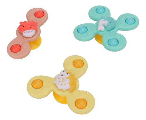 Juguete Para Bebés Fidget Spinner, 3 Piezas, Ventosa S, Flor