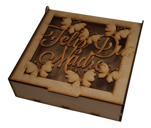 Imagen 6 de 9 de Caja Con Motivos Mama En Mdf Corte Laser
