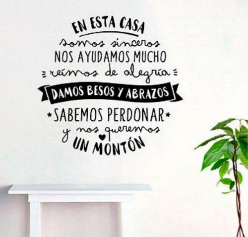 Vinilo Decorativo Pared Frases De La Casa Normas 60x60cm