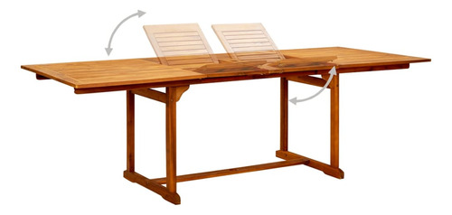 Mesa De Comedor De Jardín (160-240)x100x75 Cm Madera Acacia Color Café