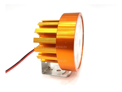 Faros Led Moto 6 Led Color Cobre Kit 2 Faro Con Switch