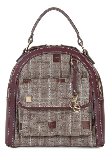 Mochila Para Mujer Cloe 2 En 1 Acolchada Jacquard Color Multicolor