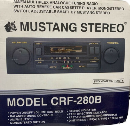 Radio De Coche Mustang Vintage / Estéreo Con Casete De Dobl
