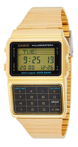 Reloj Calculadora Dorado Casio Databank Dbc-611g-1