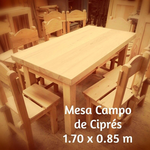 Mesa De Madera De Ciprés  Estilo Campo  1.70 X 0.85m