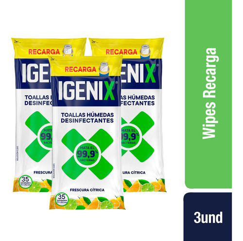 Imagen 1 de 2 de Igenix Pack 3 - Toallas Húmedas 35 Und