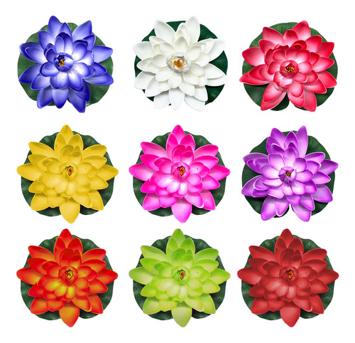 Set X9 Flores De Loto Flotantes Decoración Piscina - El Rey