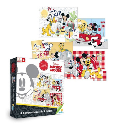 Rompecabezas 4 X 9 Pzas Mickey Mouse