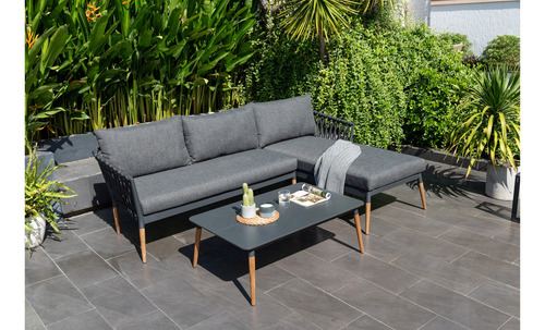 Sala De Jardin Y Exterior Ipanema Esquinero Con Mesa Estructura Gris oscuro