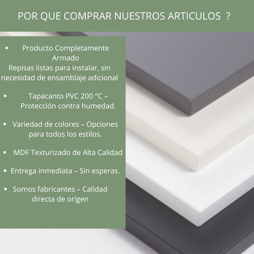 Set 5 Repisas Librero Grande Flotantes Minimalista 80x20cm