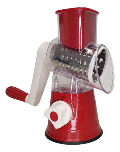 Rallador Multunción 3 Tambores De Acero Inoxidable Color Rojo