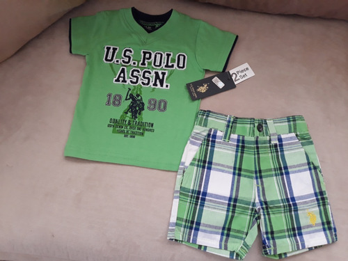 Franela Y Short Niño 6 A 9 Meses Original U.s. Polo Assn.!!!