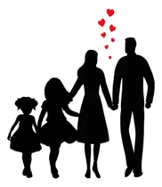 Comprar Calcos Para Autos Familia Pareja Enamorada + 2 Hijas 30cm