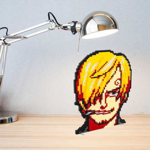 Cuadro 3d One Piece Set Bloques Armables 3d Rostro Pixel Art Cantidad De Piezas 4 Versión Del Personaje Sanji