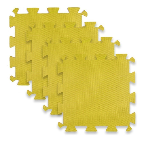 Kit 4m² Tatame Eva 1x1x20mm Tapete Academia Amarelo