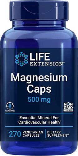 Magnesio En Cápsulas 500mg 270 Unds Life Extension