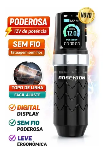 Pen Poseidon Curso Wireless Tattoo Tatuagem Hm144 Vortex