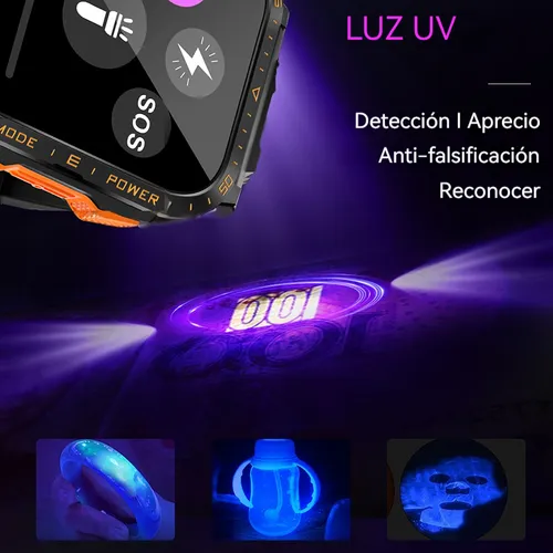 Smartwatch Luz Violeta Reloj Inteligente Hombre Bluetooth Ll