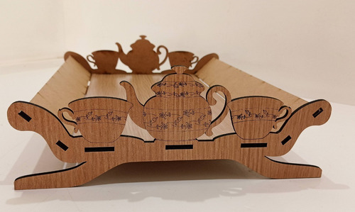 Imagem 4 de 8 de Bandeja Decorativo Para Xicaras De Café/chá Em Mdf - 3mm