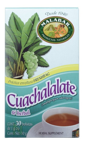 Imagen 5 de 5 de (3 Pzas) Te Cuachalalate (30 Bolsitas) Malabar