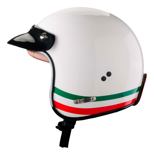 Imagen 3 de 7 de Casco Para Moto Abierto Vertigo Vintage Italy Talle S Cuotas