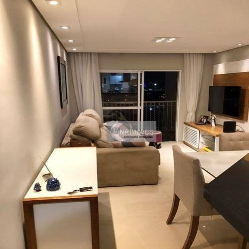 Imagem 4 de 11 de Apartamento Com 3 Dormitórios À Venda, 62 M² Por R$ 390.000,00 - Vila Scarpelli - Santo André/sp - Ap3158