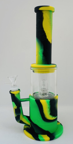 Bong Silicona Vidrio Pyrex Y Percolador Canon 34cms Altura 